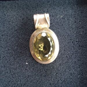 Yellow Gemstone Pendant set in sterling silver